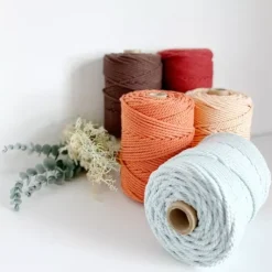 Clearance Cuerda de Macramé 3 Cabos Celeste 3mm Macramé