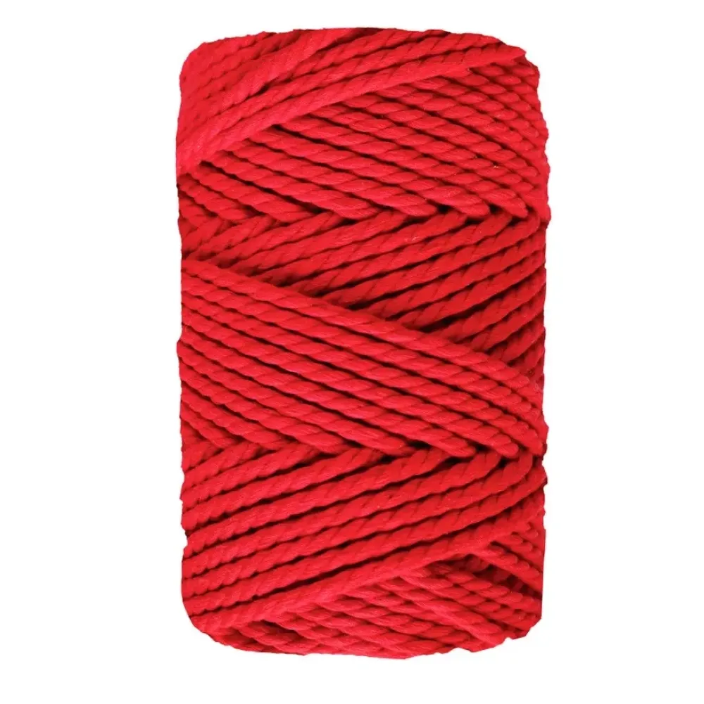 New Cuerda de Macramé 3 Cabos Rojo 5mm Macramé