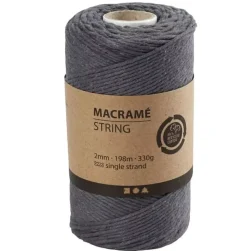 Clearance Cuerda de Macramé Gris 2mm Macramé