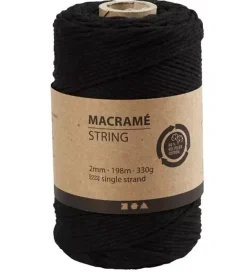 Clearance Cuerda de Macramé Negro 2mm Macramé
