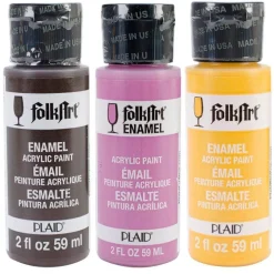Clearance Enamels Folkart Pintura acrílica 59ml Doraduras|Pinturas De Vidrio Y Cerámica