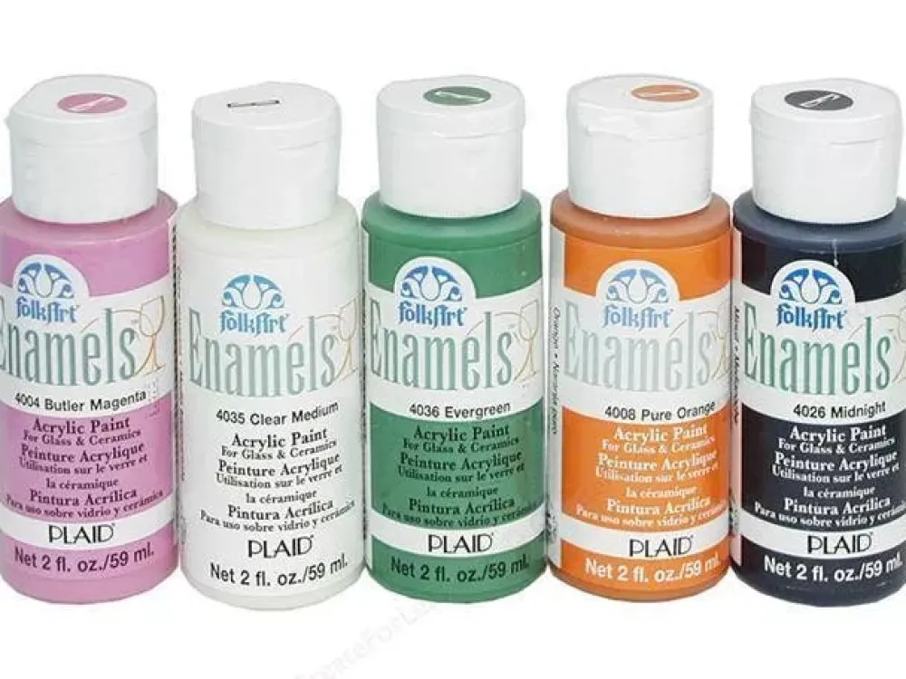 Clearance Enamels Folkart Pintura acrílica 59ml Doraduras|Pinturas De Vidrio Y Cerámica