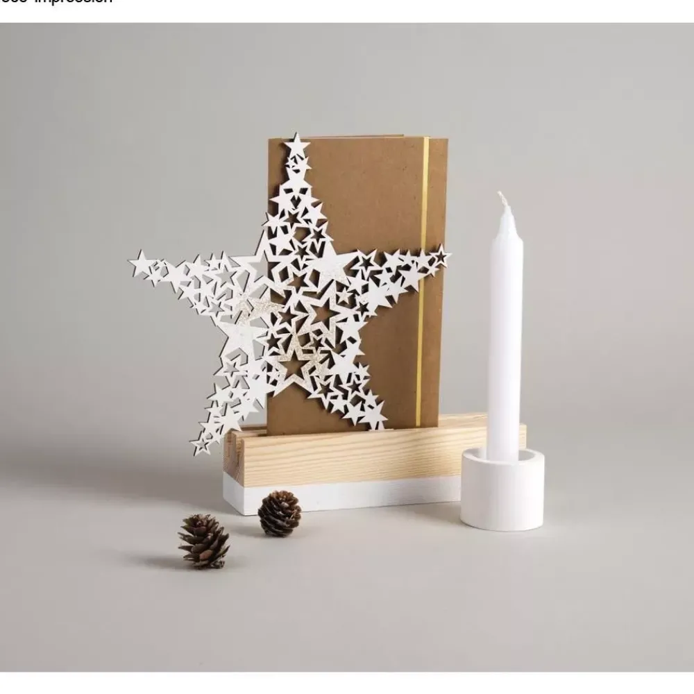 Clearance Estrella de estrellas de madera Navidad