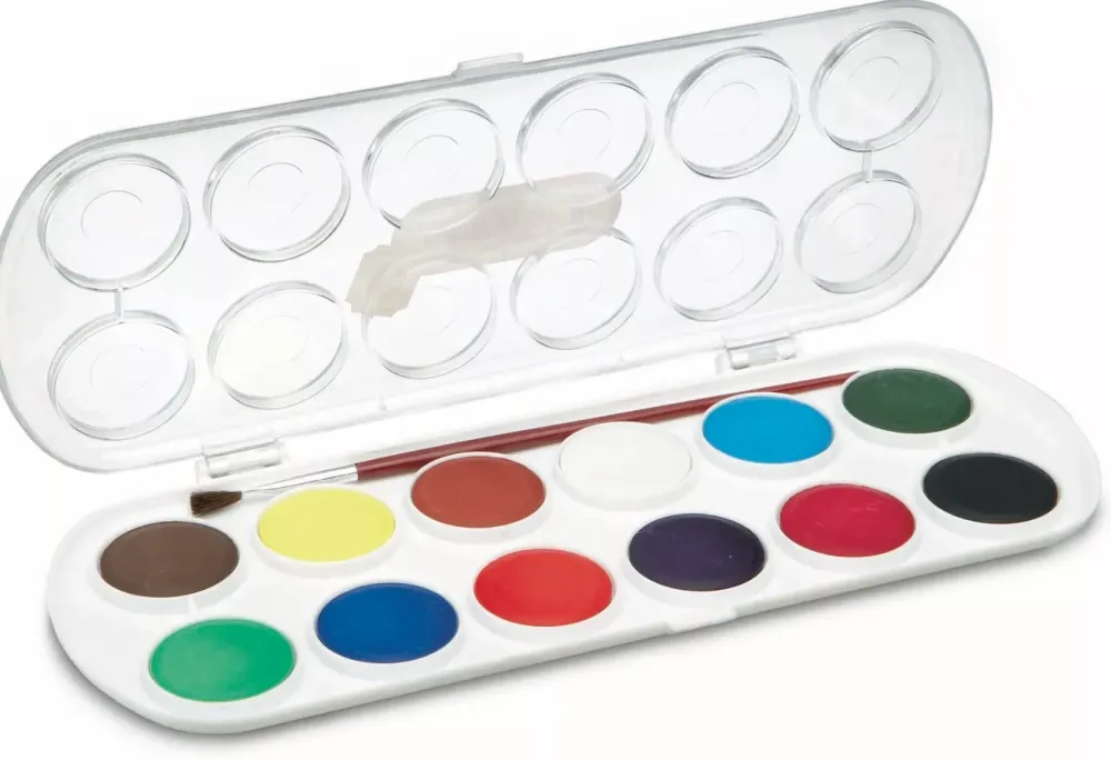 Estuche 12 Pastillas Acuarelas 30ml Niños Niños Y Regalos