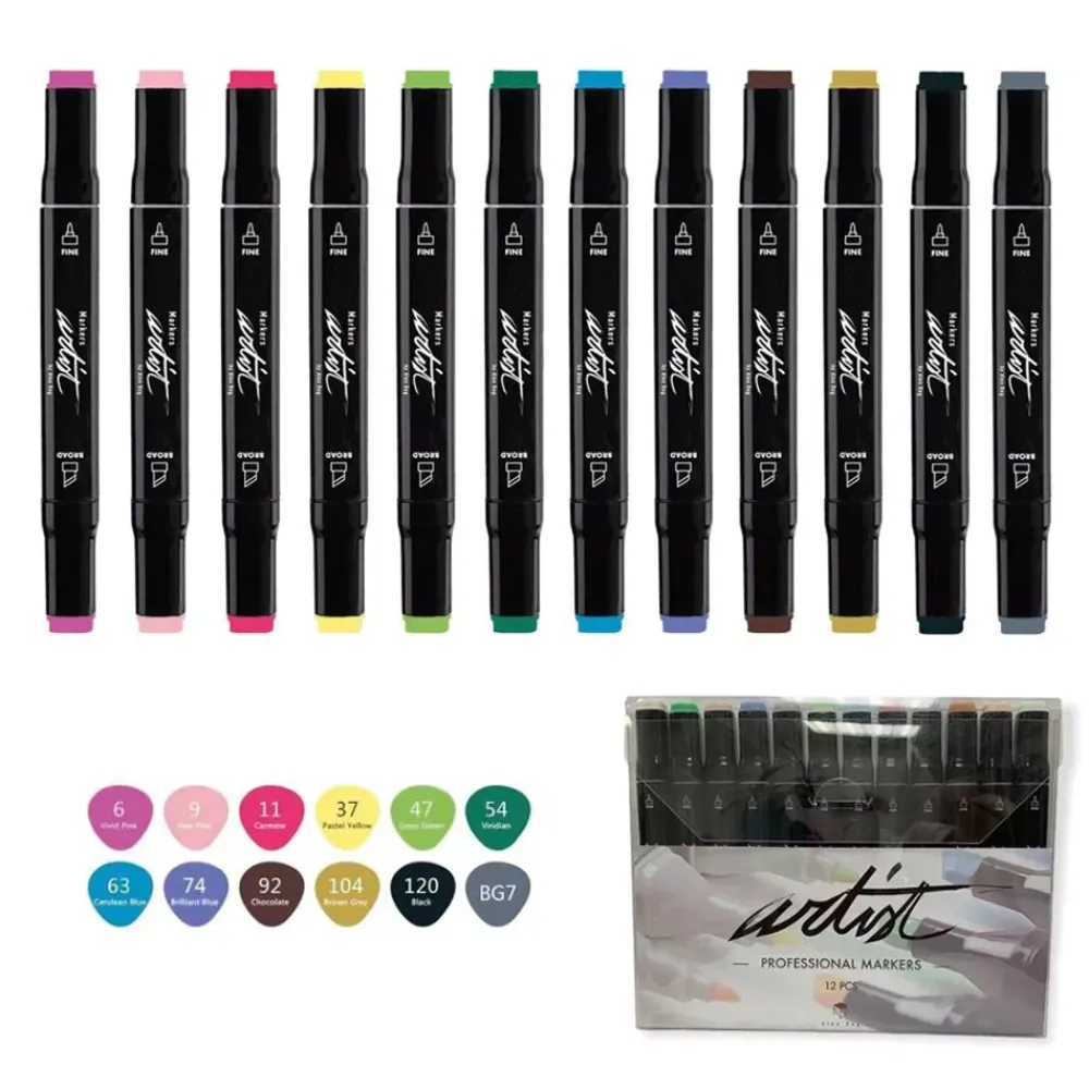 Discount Estuche 12 Rotuladores Gama Artist Tonos Básicos Rotuladores