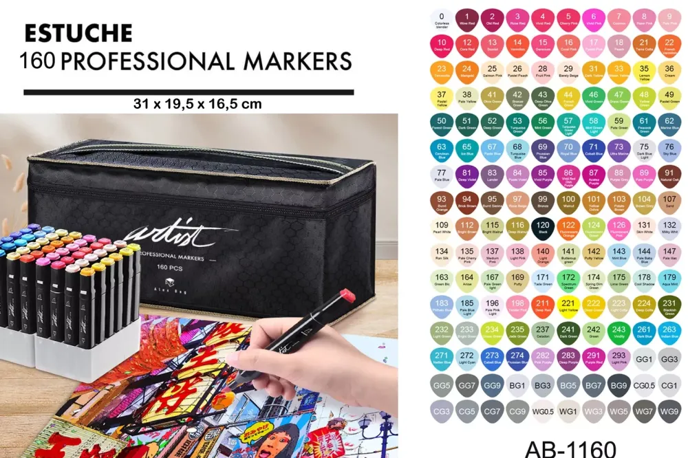 Discount Estuche 160 Rotuladores Luxury Canvas Gama Artist Rotuladores