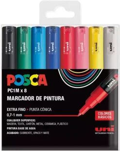 Discount Estuche 8 rotuladores PC1M Extra Fino Uni Rotuladores