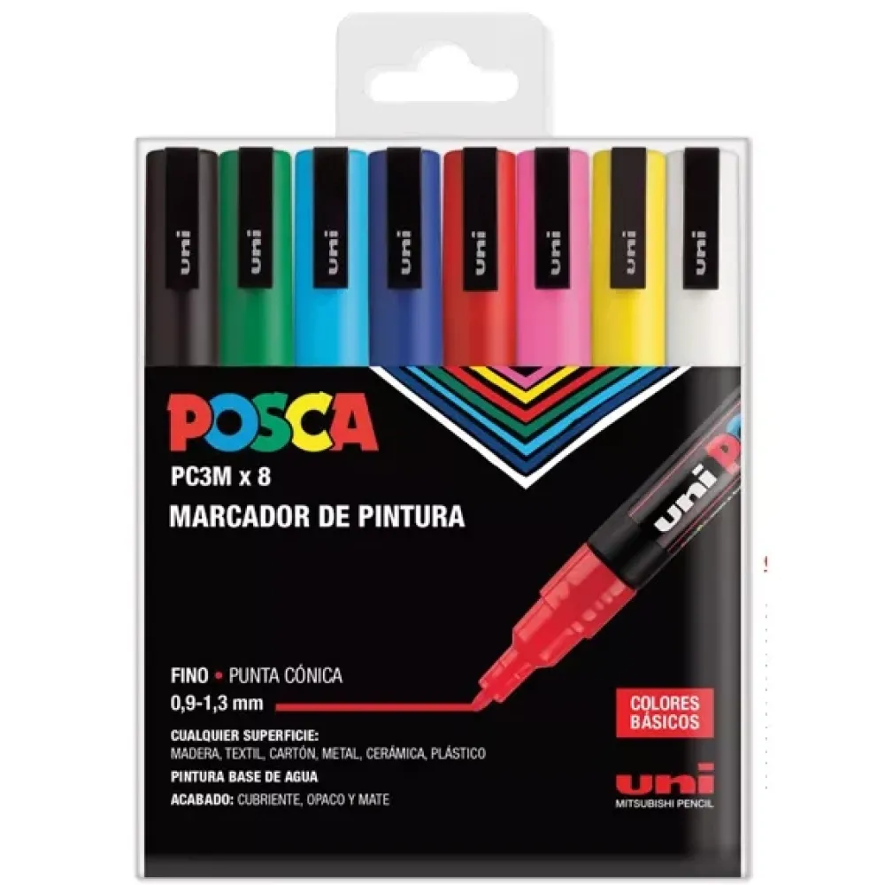 Outlet Estuche 8 rotuladores PC3M Uni surtidos medianos Pastas Moldeables