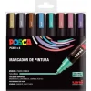 Estuche 8 rotuladores PC5M Medio Punta Cónica Metálico Uni Rotuladores