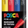 Online Estuche 4 rotuladores PC1M Extra Fino Uni Rotuladores