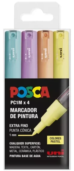 Best Estuche 4 Rotuladores PC1M Pastel Extra Fino Uni Rotuladores