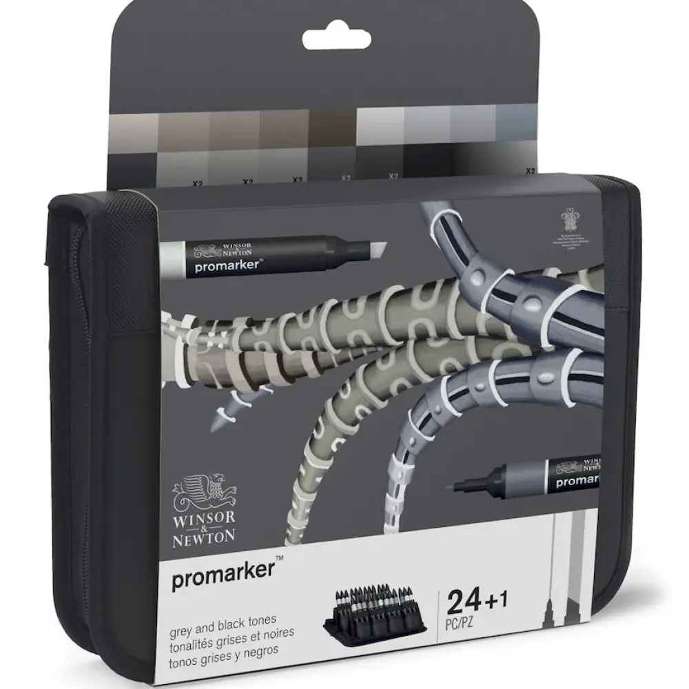 Hot Estuche 24 Rotuladores Promarker Negro y Gris Winsor & Newton Rotuladores