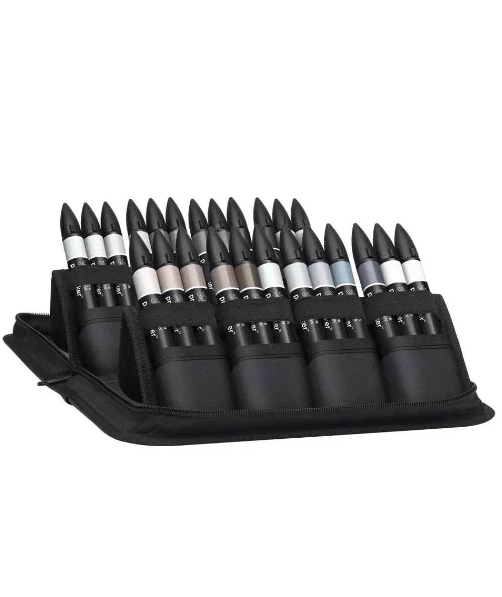 Hot Estuche 24 Rotuladores Promarker Negro y Gris Winsor & Newton Rotuladores