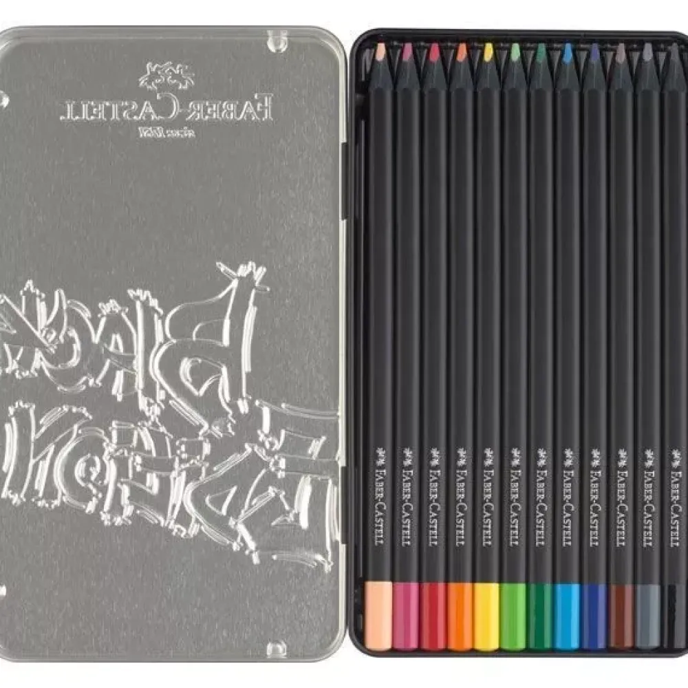Clearance Estuche de Metal 12 Lápices de colores Black Edition Niños Niños Y Regalos