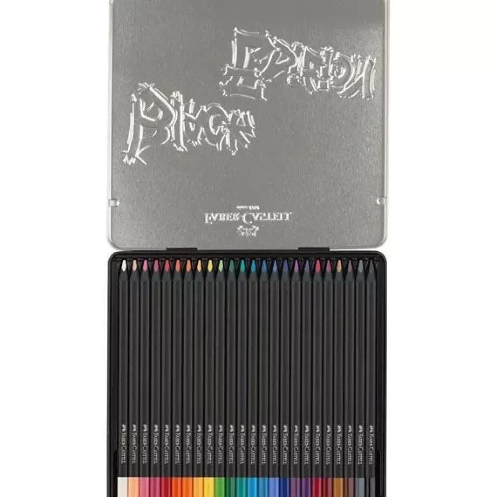 New Estuche de Metal 24 Lápices de colores Black Edition Niños Niños Y Regalos