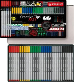 Estuche de Metal Arty 30 Rotuladores Vivos Creative Tips Rotuladores