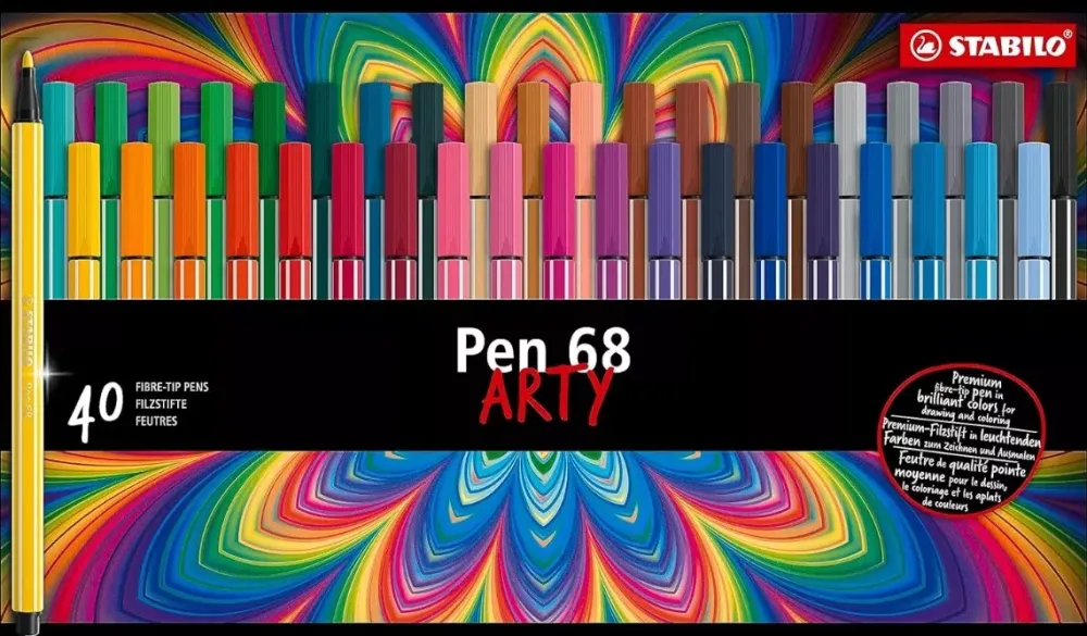 Best Estuche de Metal Arty 40 Rotuladores Pen 68 Rotuladores