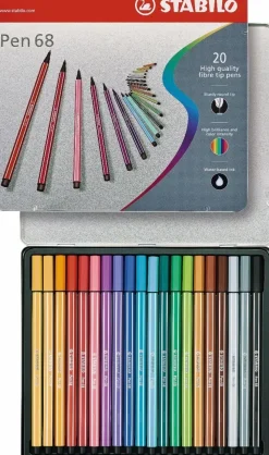 New Estuche de Metal Arty 20 Rotuladores Pen 68 Rotuladores