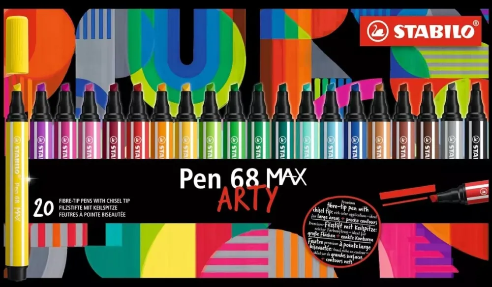 Hot Estuche de Metal Arty 20 Rotuladores Pen 68 MAX Rotuladores