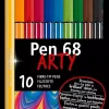New Estuche de Metal Arty 10 Rotuladores Pen 68 Rotuladores