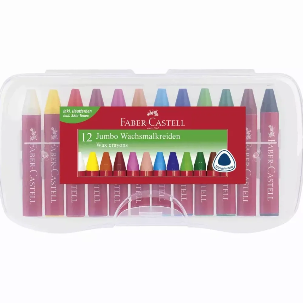 Clearance Estuche de plástico 12 Ceras Triangulares Jumbo Niños Niños Y Regalos