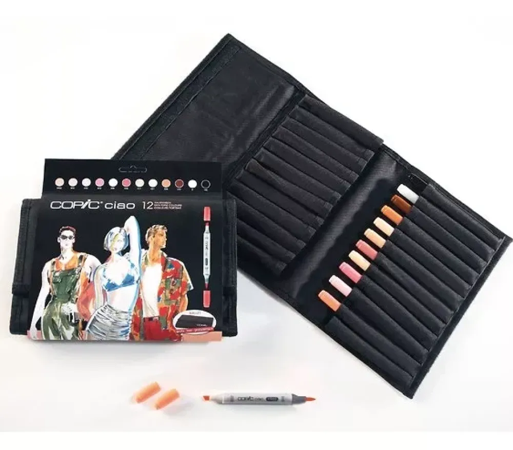 New Estuche de tela con 12 rotuladores Tonos piel Ciao Rotuladores