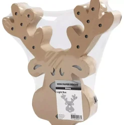 Outlet Figura Reno con Luz Cartón Y Papel Maché