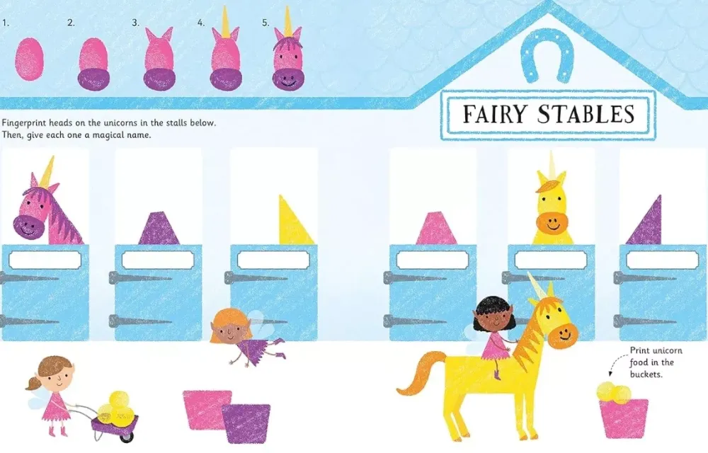 Fingerprint Activities Unicorns and Fairies Infantil