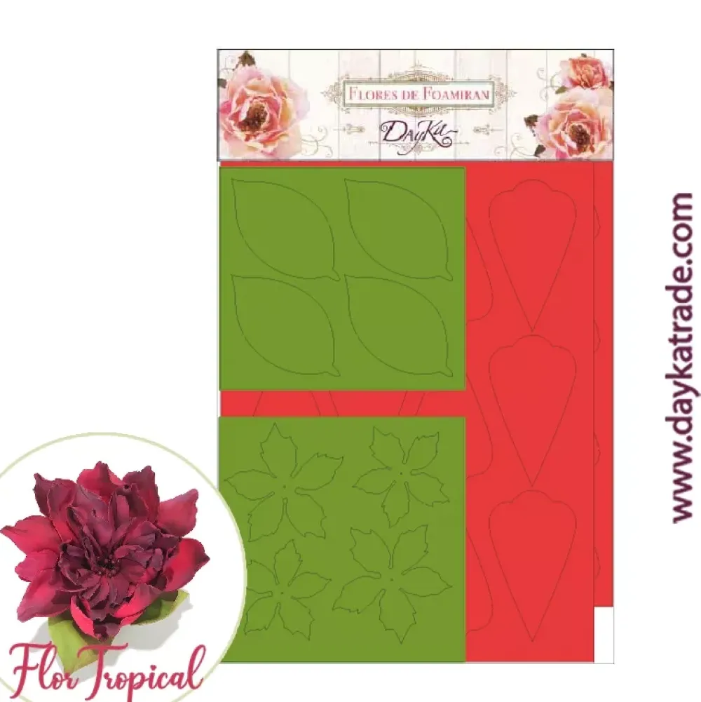 Sale Flor de Foamiran Flor Tropical Roja Dayka Goma Eva Fofuchas