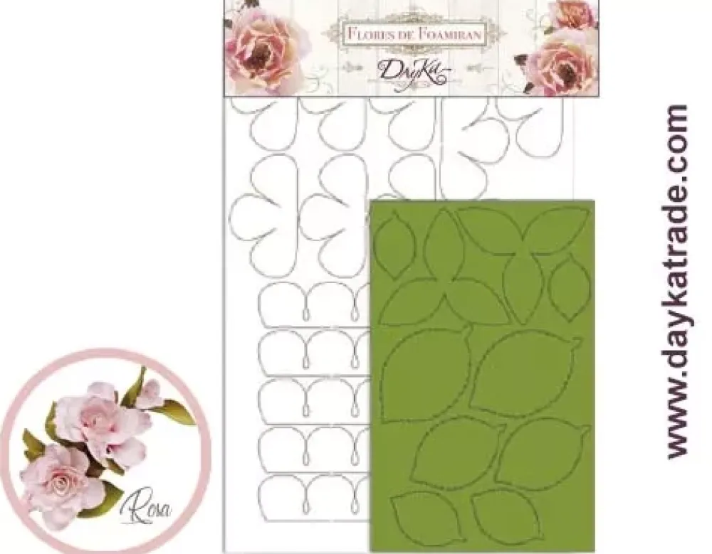 Sale Flor de Foamiran Rosa Blanca Pequeña Dayka Goma Eva Fofuchas