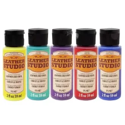 New FolkArt Leather Studio - Pintura de cuero y vinilo Pinturas Para Tela Y Seda|Telas, Sedas Y Fieltro