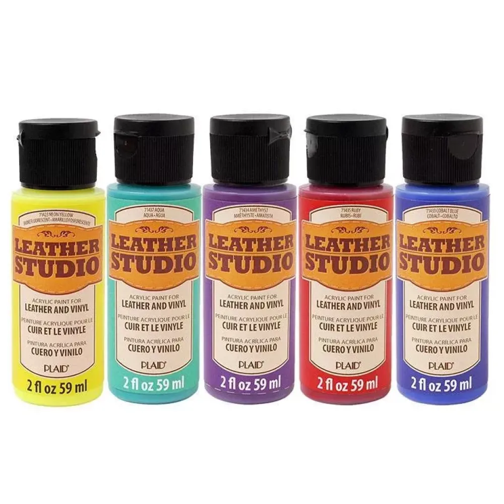 New FolkArt Leather Studio - Pintura de cuero y vinilo Pinturas Para Tela Y Seda|Telas, Sedas Y Fieltro
