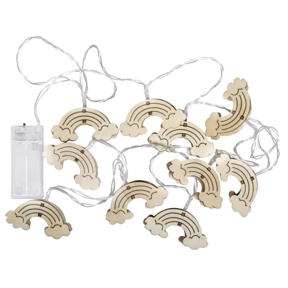 Outlet Girnalda de Luces Led Arcoiris Madera Maderas