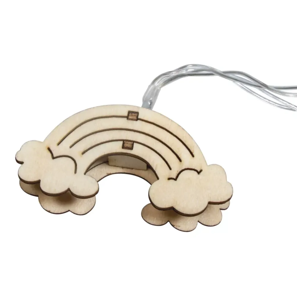 Outlet Girnalda de Luces Led Arcoiris Madera Maderas