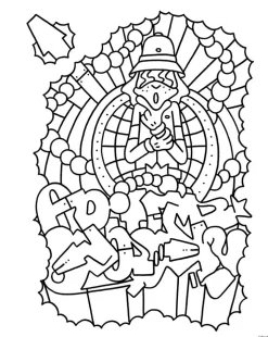 Sale Graffiti Style Coloring Book Colorear