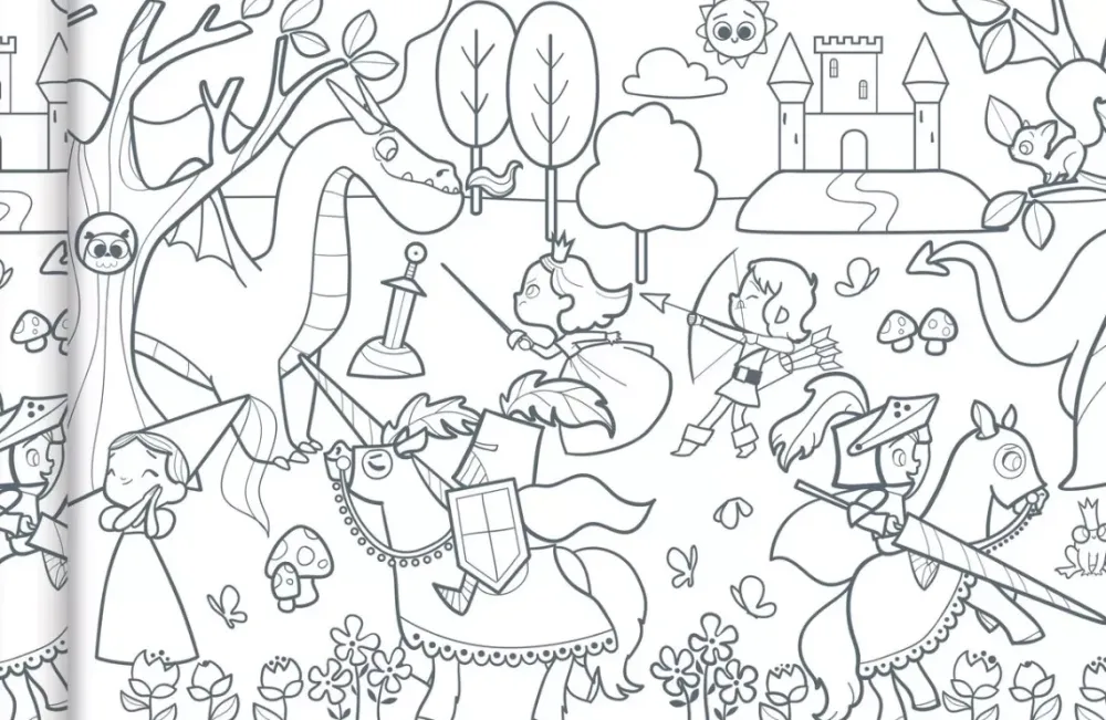 New Graffy Roll Princesas y Caballeros Niños Niños Y Regalos|Colorear