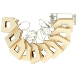 Outlet Guirnalda de casitas de madera con luces LED Maderas