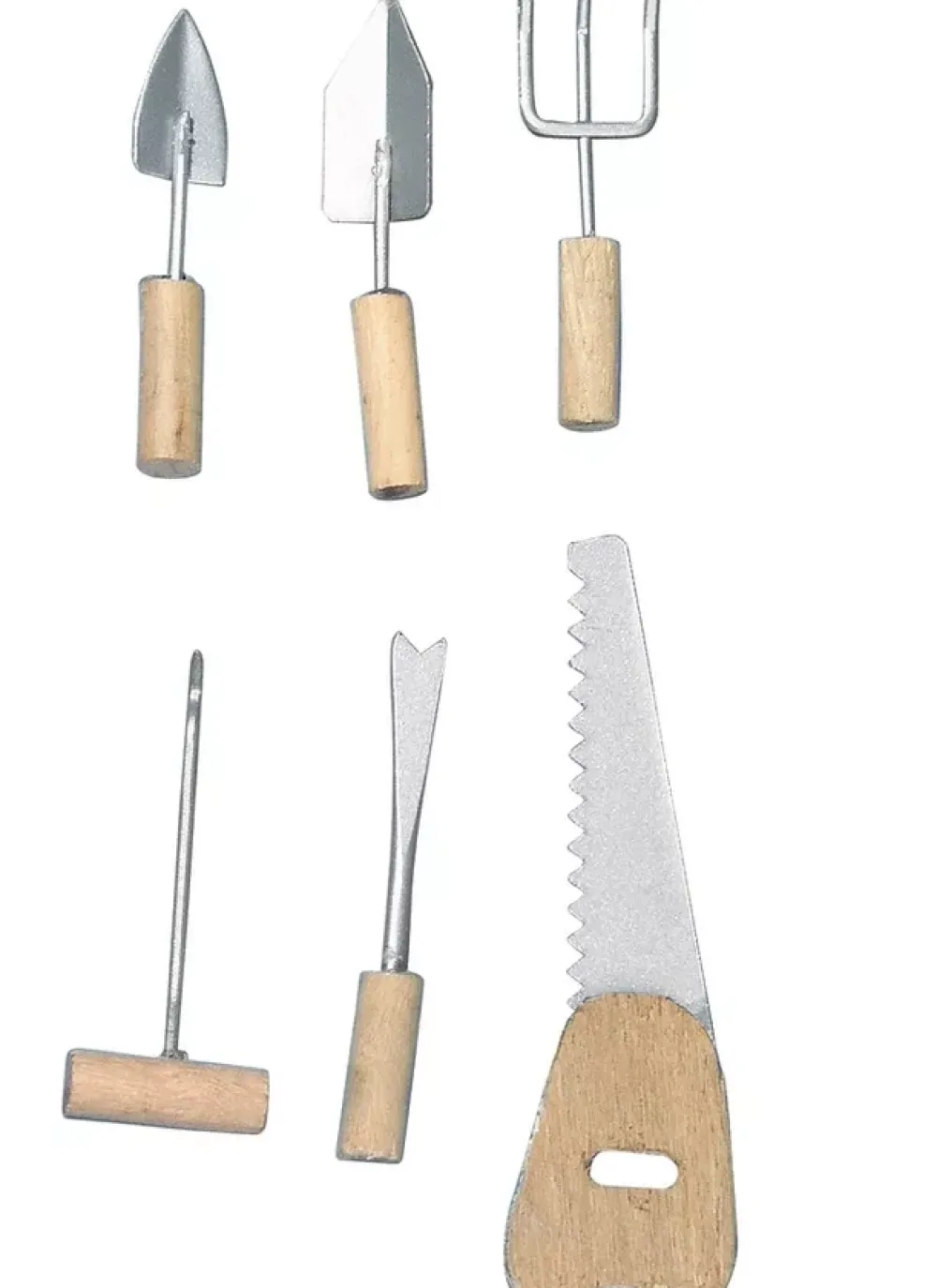 Herramientas metálicas y de madera decorativas set de 6 Unidades Maderas|Maquetas Y Modelismo