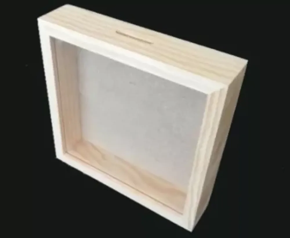 Sale Hucha con Cristal 15x15cm Maderas