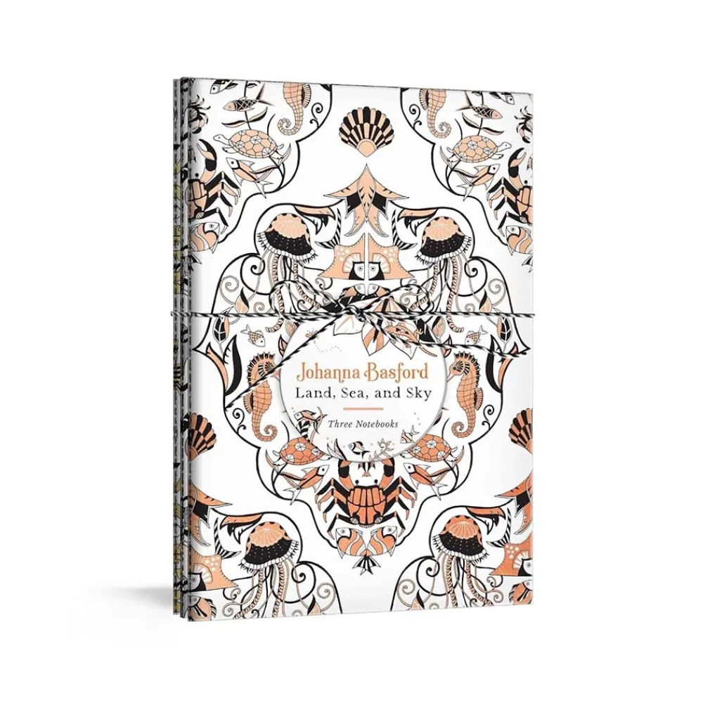New Johanna Basford Land, sea, and sky three colorable notebooks Colorear