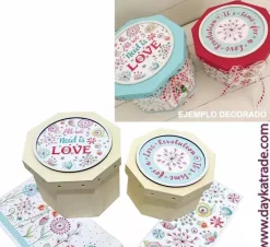 Discount Kit 2 Cajas Octogonales Lazos Love Organización|Maderas