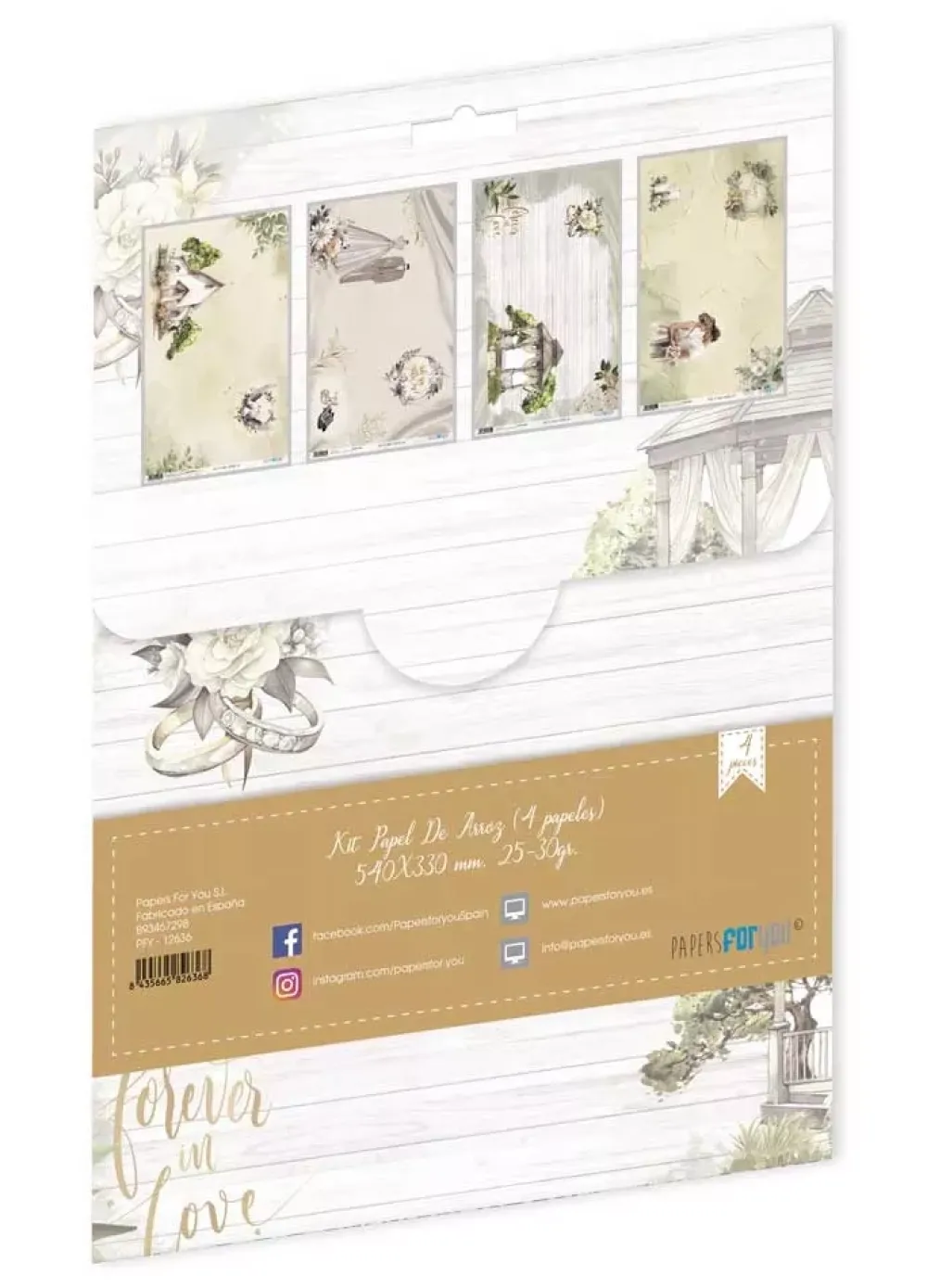 Sale Kit 4 Papeles de Arroz I Wedding Day 54x33cm Decoupage