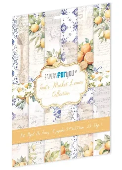 Discount Kit 4 Papeles de Arroz Lemon Fruits Market 54x33cm Papel Y Decoupage