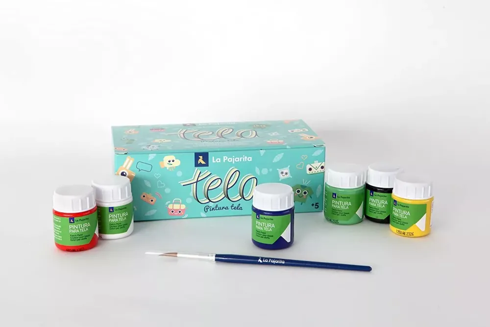 Best Kit 6 Pinturas para Tela + Pincel Pinturas Para Tela Y Seda