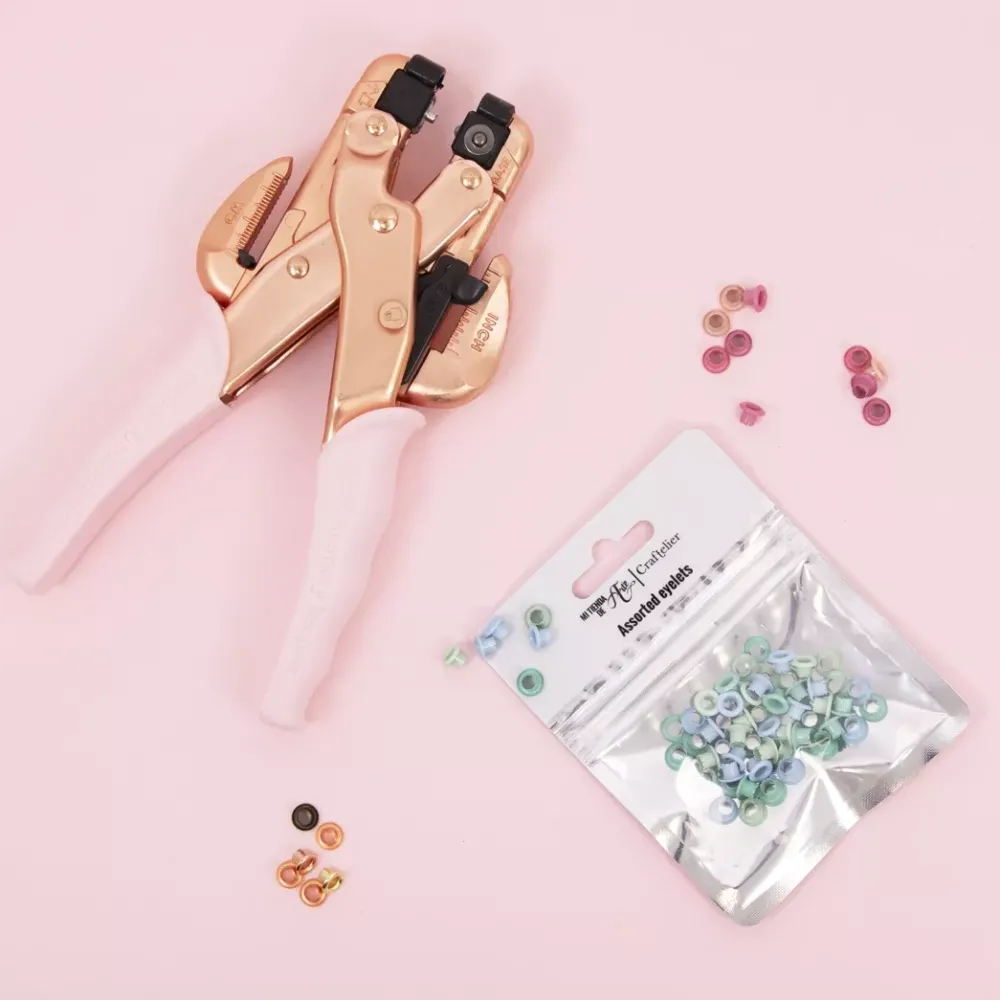 Discount Kit Crop-A-Dile Lila + 180 Ojales Herramientas Para Tela