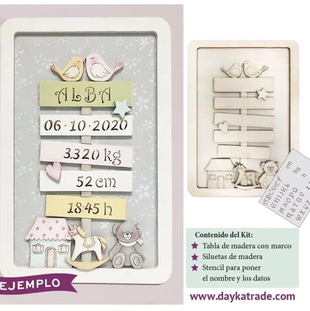 Kit Cuadro Infantil Natalicio Dayka Lámparas