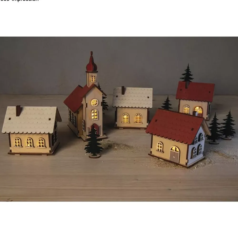 New Kit 3D Casitas de madera con luces Navidad