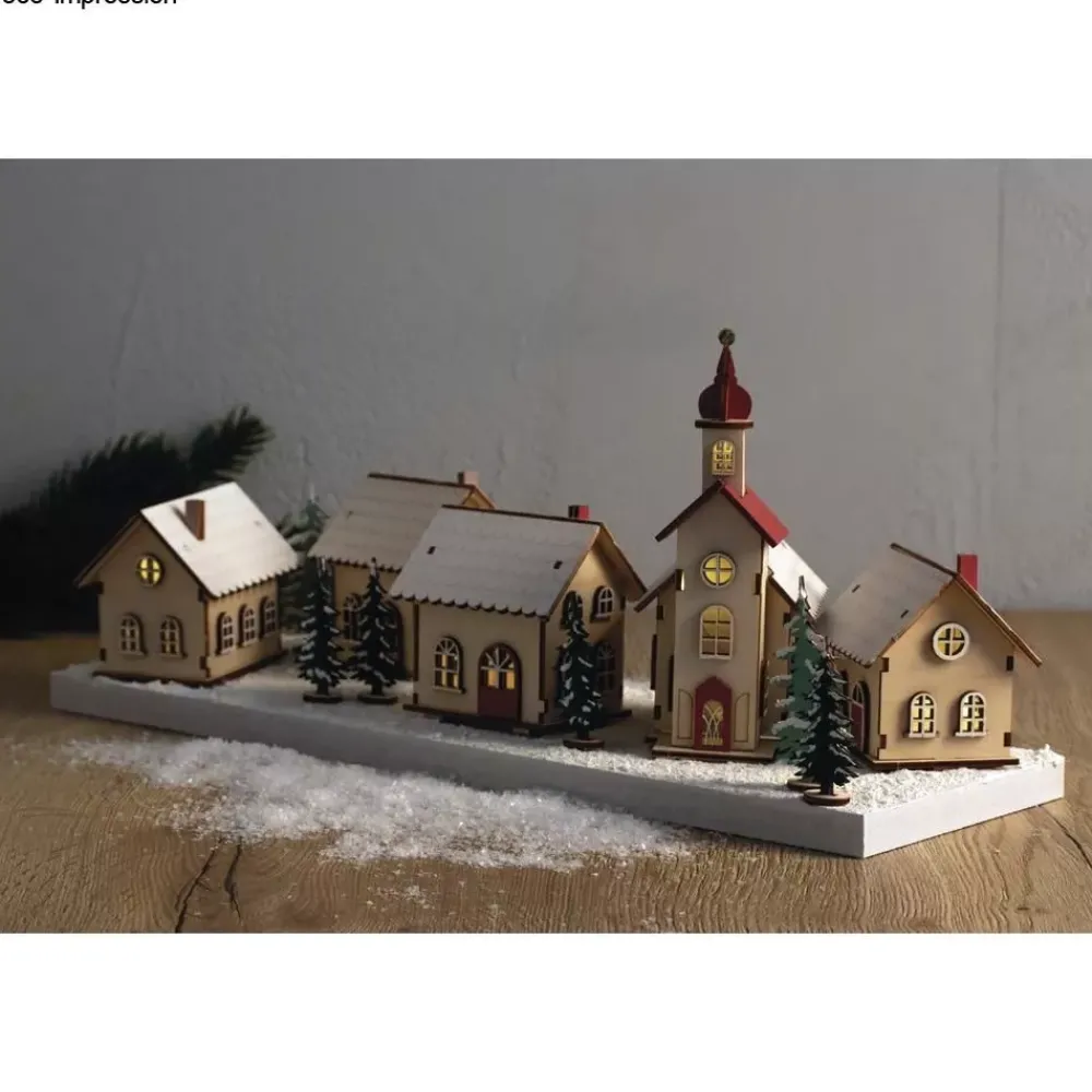 New Kit 3D Casitas de madera con luces Navidad