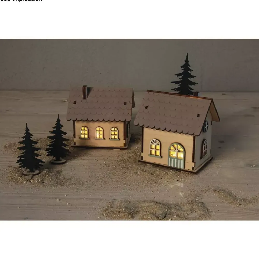 New Kit 3D Casitas de madera con luces Navidad