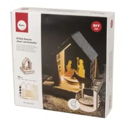 Best Kit 3D de madera casa con pesebre giratorio Navidad